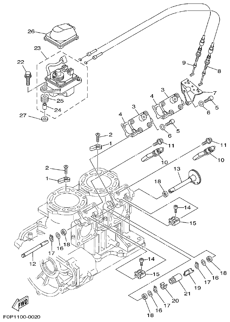 Yamaha XLT800(2003) CYLINDER. CRANKCASE 2 parts diagram